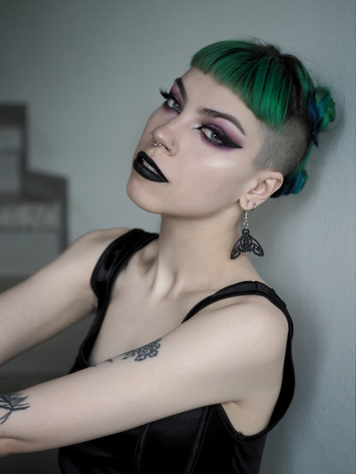 Black death's-head hawkmoth earrings