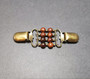 Brown wood beads sweater clip