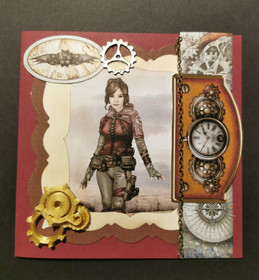 Steampunk kortti tyttö