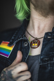 Steampunk cat necklace