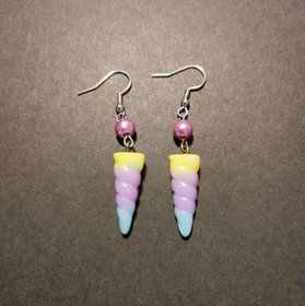 Glitter rainbow unicorn horn earrings