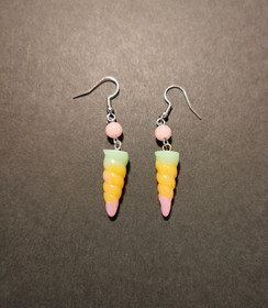 Glitter rainbow unicorn horn earrings