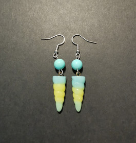 Glitter rainbow unicorn horn earrings