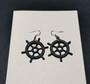 Black wheel earrings