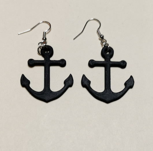 Mustat ankkuri korvakorut 