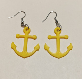 Yellow anchor earrings