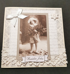 Vintage tyttö joulukortti 