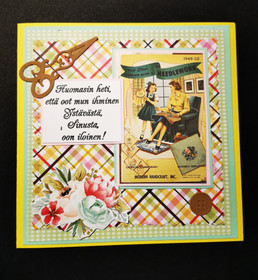 Ompelu aiheinen kortti ystävälle 