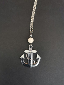 Ankkuri kaulakoru - luonnonvalkoinen