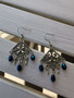 Hanging Earrings with Blue Droplets