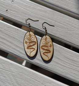 Snake wood earrings