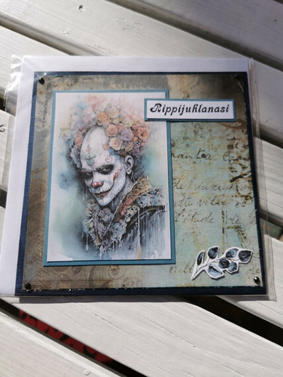 Horror clown card for a confirmation