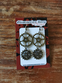 Steampunk gear earrings