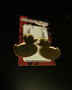 Gold coloured mirror bath duck earrings 