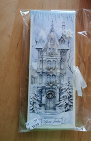 Blue house chocolate bar card