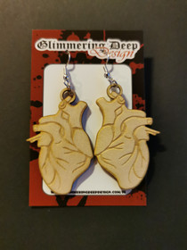 Puiset anatomiset sydän korvakorut