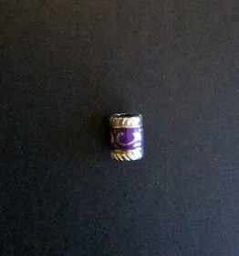 Silver and violet beard/dreadlock bead