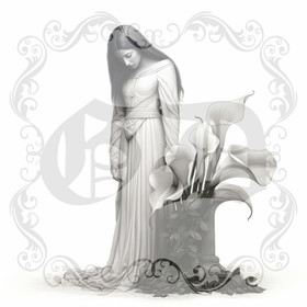 Digikuva suru nainen ja calla