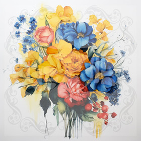 Digital picture flower bouquet