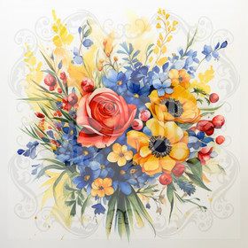 Digital picture flower bouquet