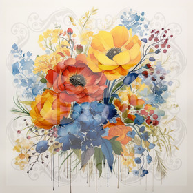 Digital picture flower bouquet