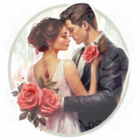 Digital picture wedding couple