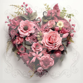 Digital picture flower heart