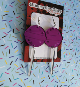 Lilac mirror lollipop earrings 