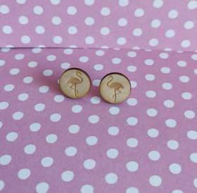 Flamingo stud earrings