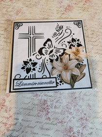 Mourning card with flower