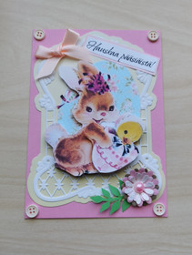 Pääsiäiskortti pupu ja tipu 