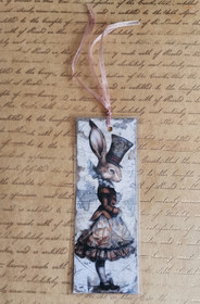 Kirjanmerkki tyttö kani 