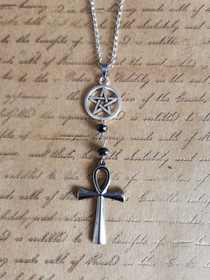 Ankh ja pentagrammi kaulakoru 