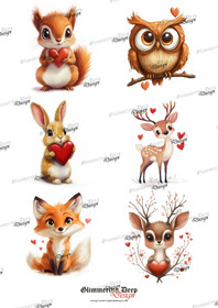 Korttikuva-arkki ystävä eläimet