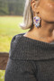 Dreamcatcher earrings with blue flowers