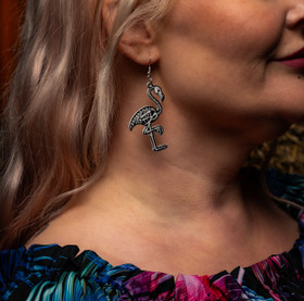 Skeleton Flamingo earrings