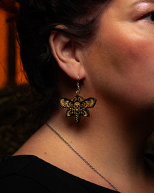 Black death's-head hawkmoth earrings