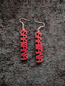 Glitter punainen saatana korvakorut 