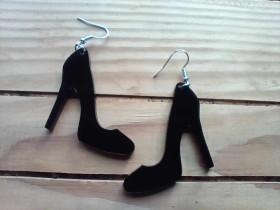 Black high heel earrings
