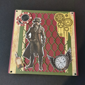 Kortti steampunk mies 