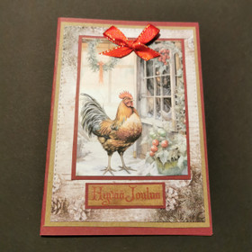 Rooster christmas card