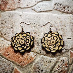 Steampunk flower earrings