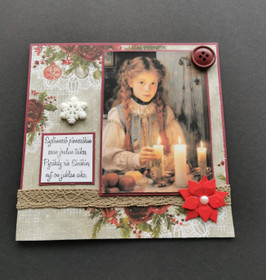 Vintage tyttö joulukortti 