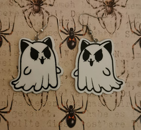 Ghost cat earrings