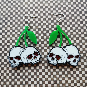 Skull cherry earrings