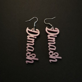 Pink mirror Dimash earrings