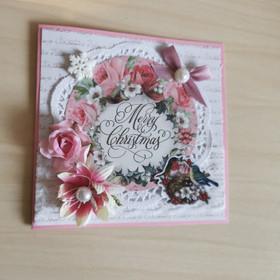 Christmas card with little birds