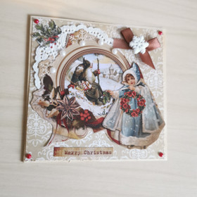 Christmas card Santa and child 