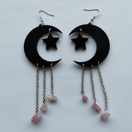 Moon and star earrings
