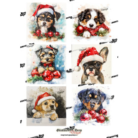 Card picture sheet Christmas dog Matte